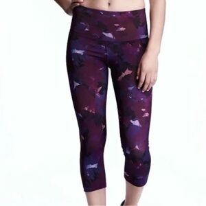 Old Navy Active Go-Dry Crop High Rise Leggings Watercolor Print - XXL